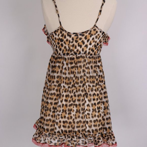 ❄ Flora Nikrooz NWOT Animal Print Lace Babydoll Nightgown Dress Negligee Teddy M - Picture 7 of 9